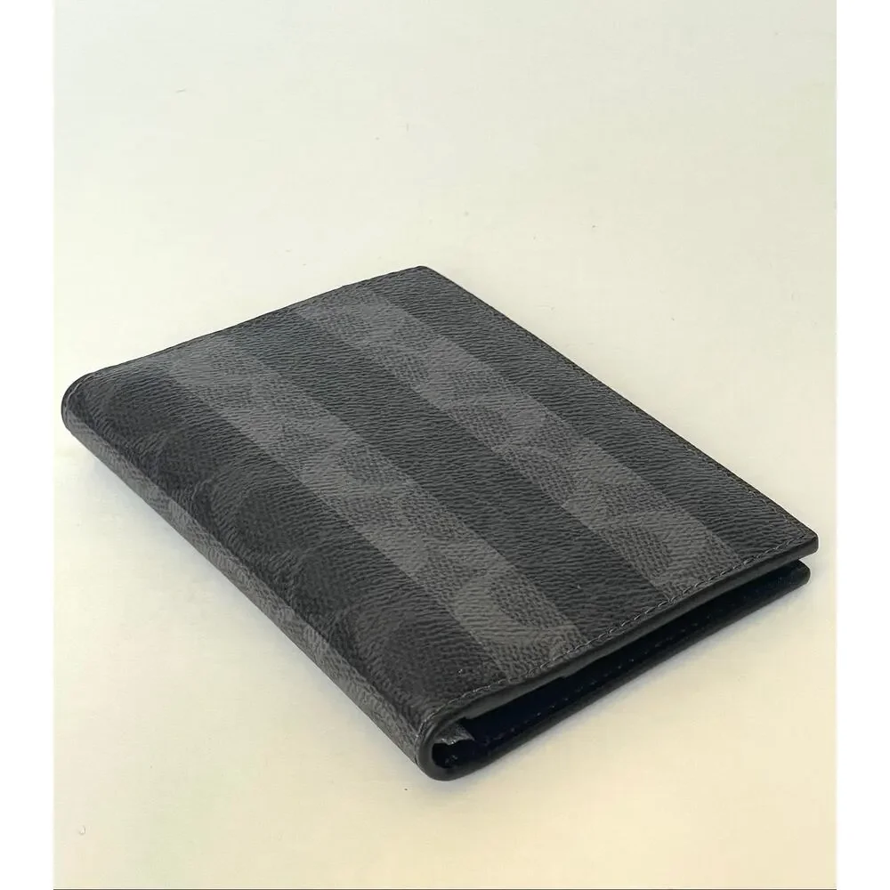 Coach Passport Card Case Signature Canvas Stripe Wallet CEB77